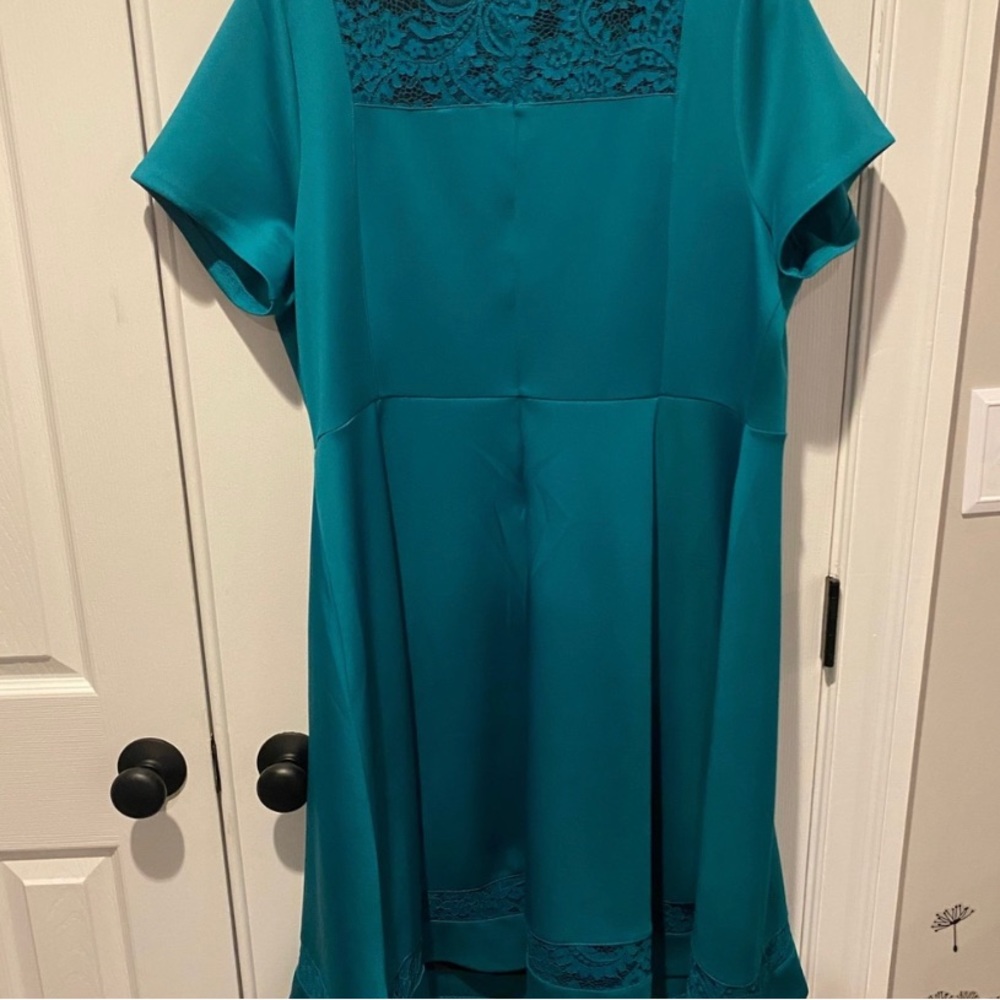 Lane Byrant 18/20 Teal Dress altered cut outs